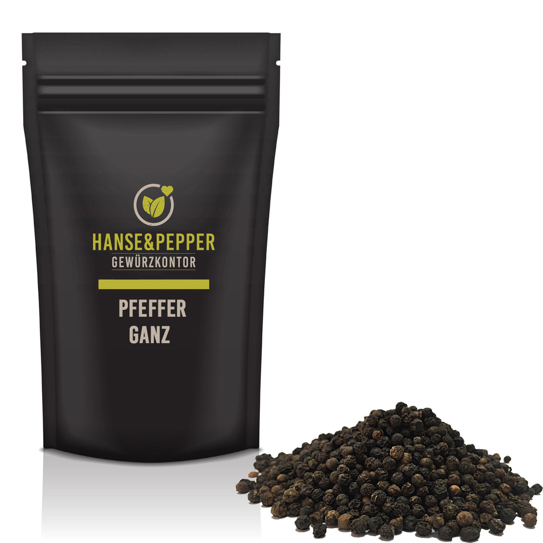 Produkttüte mit Pfeffer Schwarz  ganz