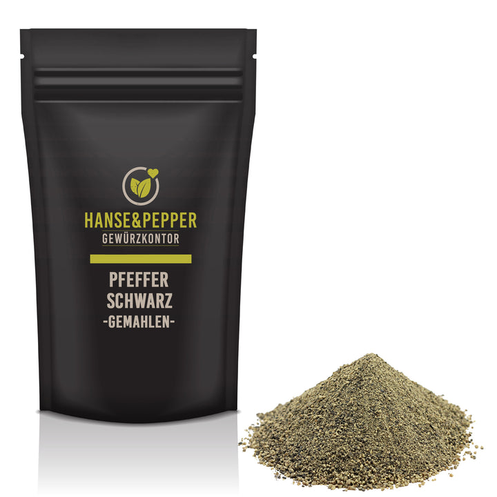 Produkttüte mit Pfeffer Schwarz gemahlen