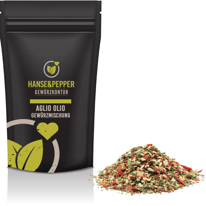 Produkttüte mit Aglio Olio Gewürz