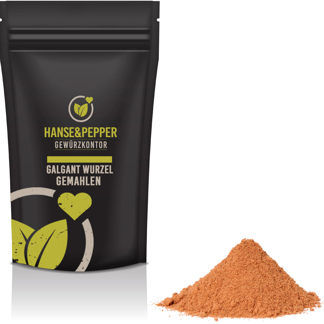 Produkttüte mit Galgant Wurzel gemahlen