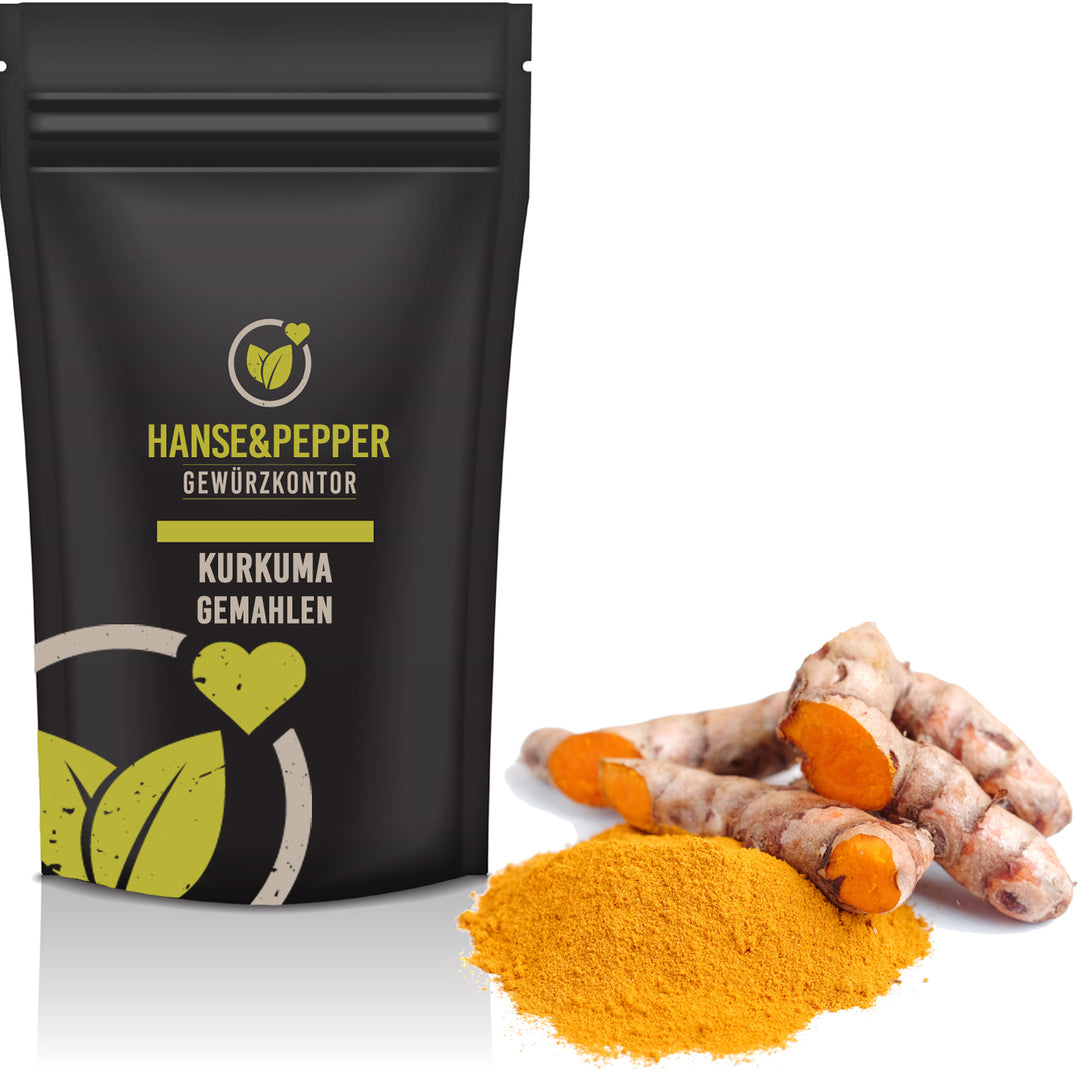 Produkttüte mit Kurkuma Gewürz gemahlen