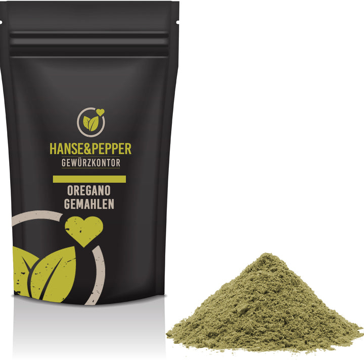 Produkttüte mit Oregano Gewürz gemahlen
