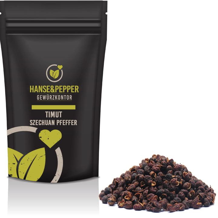 Produkttüte mit Timut Szechuan Pfeffer Gewürz