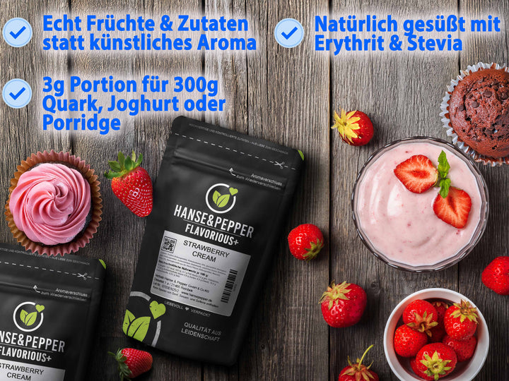 100g Flavorious+ Geschmackspulver - natürlich gesüßt mit Erythrit & Stevia