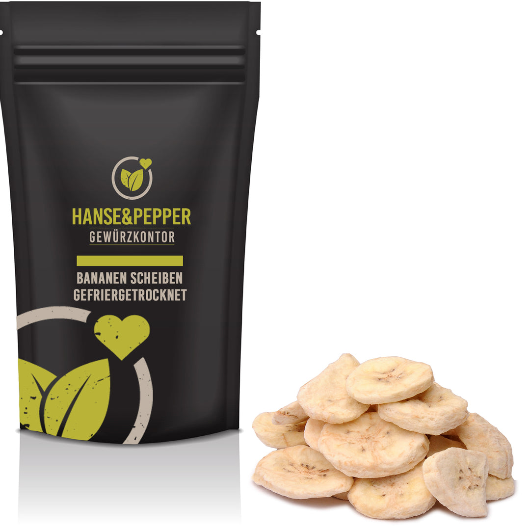 Produkttüte mit Bananen Scheiben