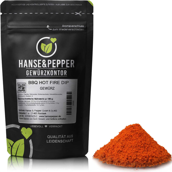 Produkttüte mit BBQ Hot Fire Dip Gewürz