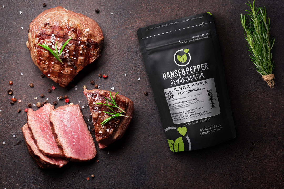 Gewürzmühle mit Keramikmahlwerk gefüllt mit 90g Bunter Pfeffer