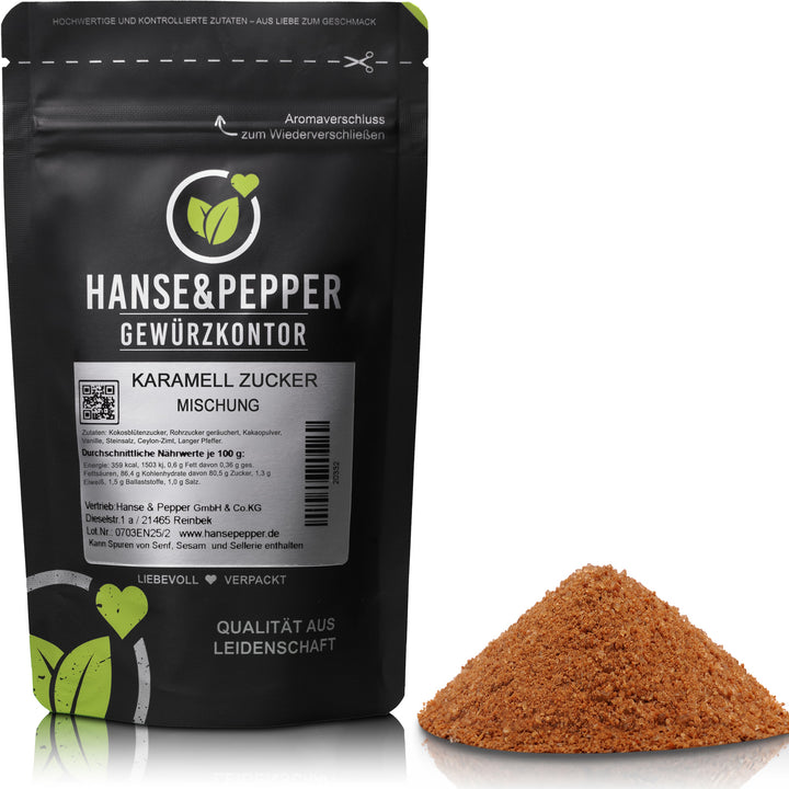 Produkttüte mit Karamell Zucker Mischung