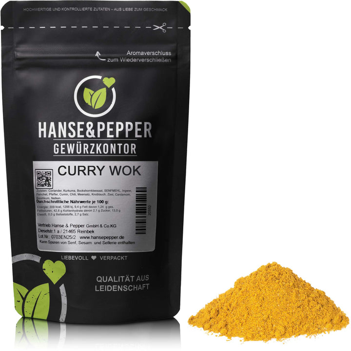 Produkttüte mit Curry Wok Gewürz