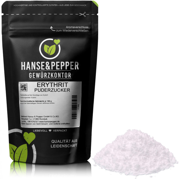 Erythrit Puderzucker - Tafelsüße auf der Grundlage von Erythrit