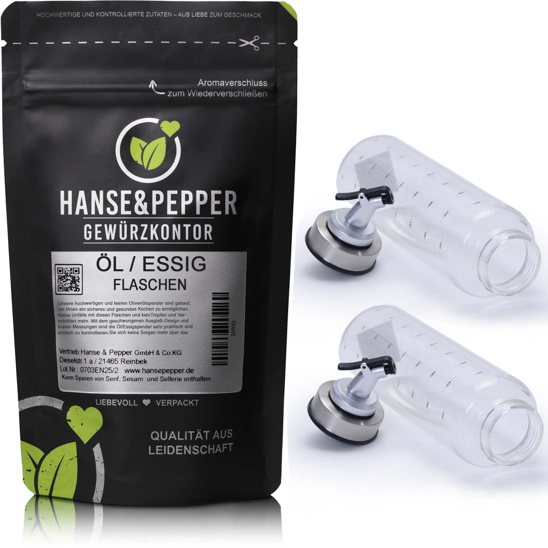 Essig Ölspender Flaschen Set 2er Pack - 500ml