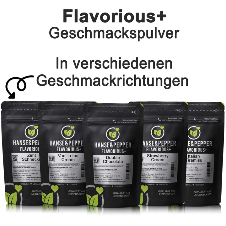 100g Flavorious+ Geschmackspulver - natürlich gesüßt mit Erythrit & Stevia