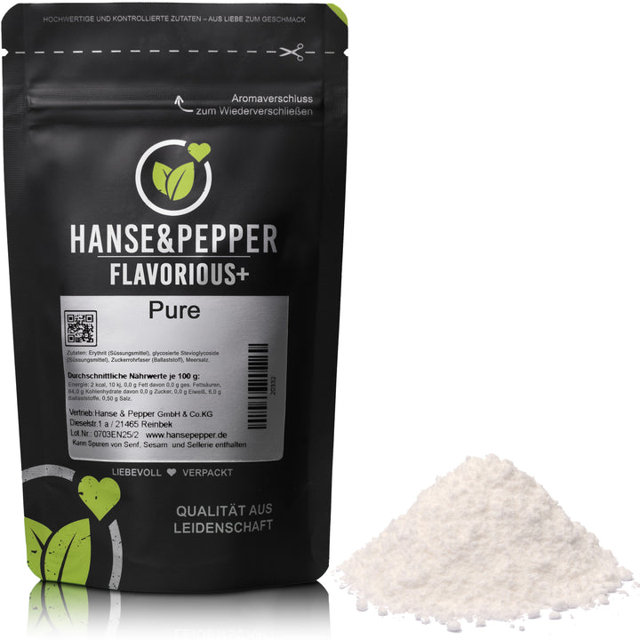 100g Flavorious+ Geschmackspulver - natürlich gesüßt mit Erythrit & Stevia