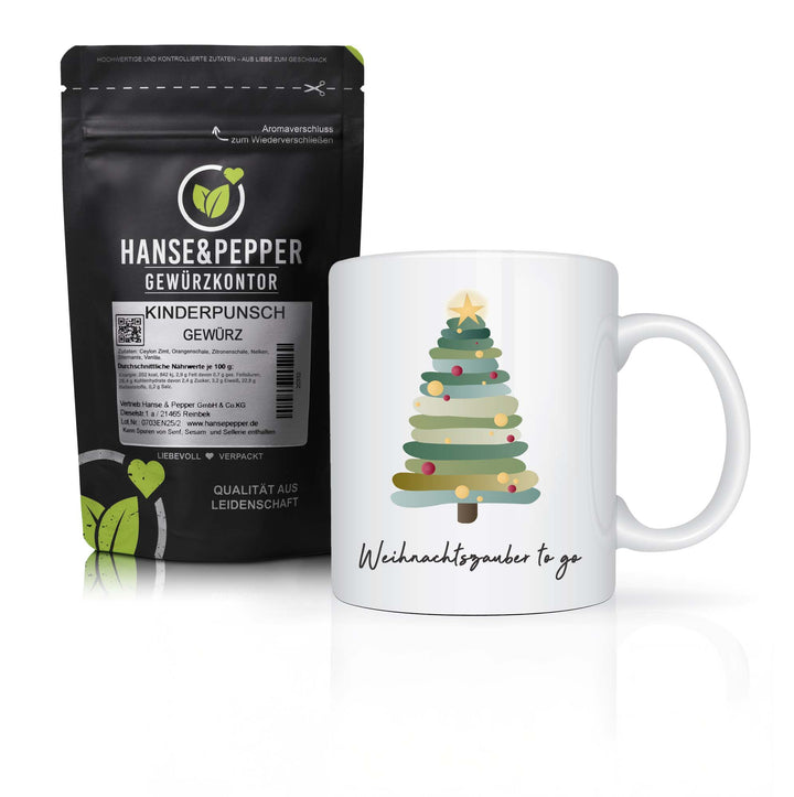 Kinderpunsch Gewürz mit Weihnachtsbaum Tasse – Das festliche Geschenkset