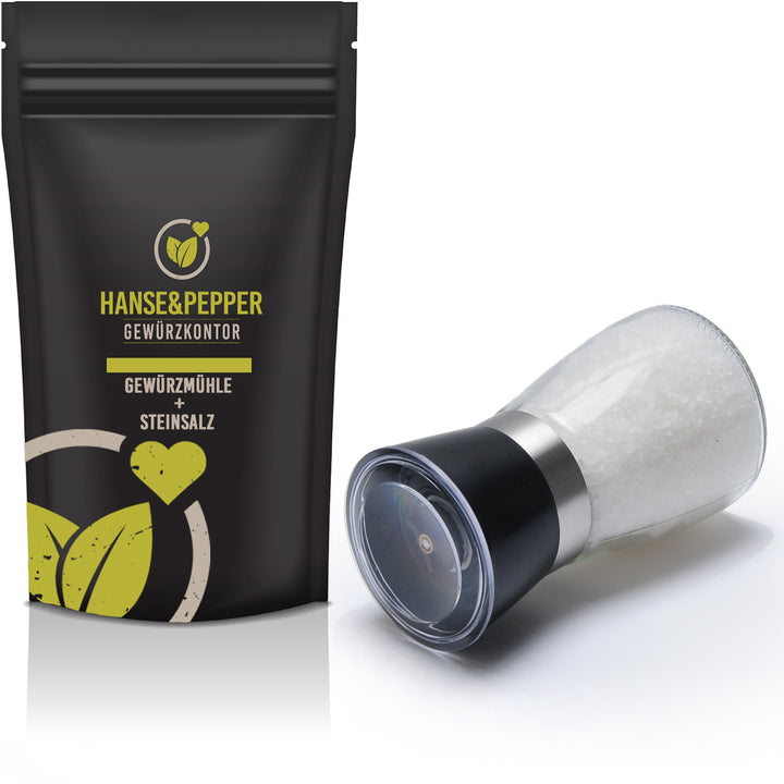 Gewürzmühle mit Keramikmahlwerk gefüllt mit 210g Steinsalz