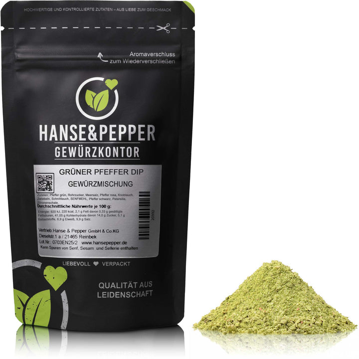 Produkttüte mit Grüner Pfeffer Dip Gewürz