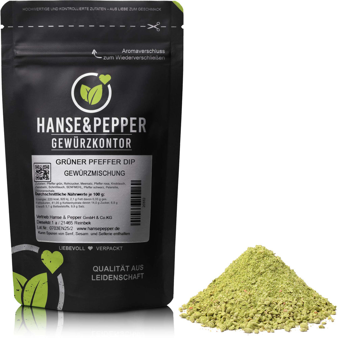 Produkttüte mit Grüner Pfeffer Dip Gewürz