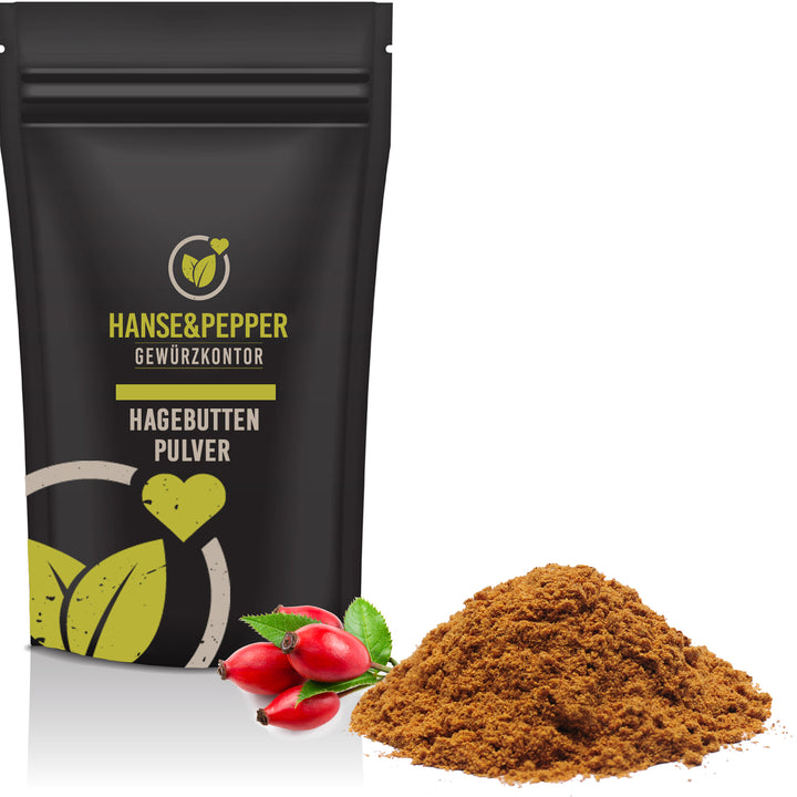 Produkttüte mit Hagebutten Pulver