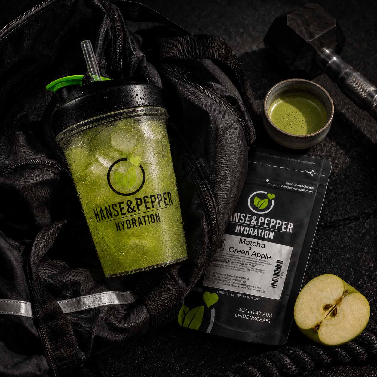 Hydration Drink Matcha x Green Apple - kalorienarme Trinkpulvermischung