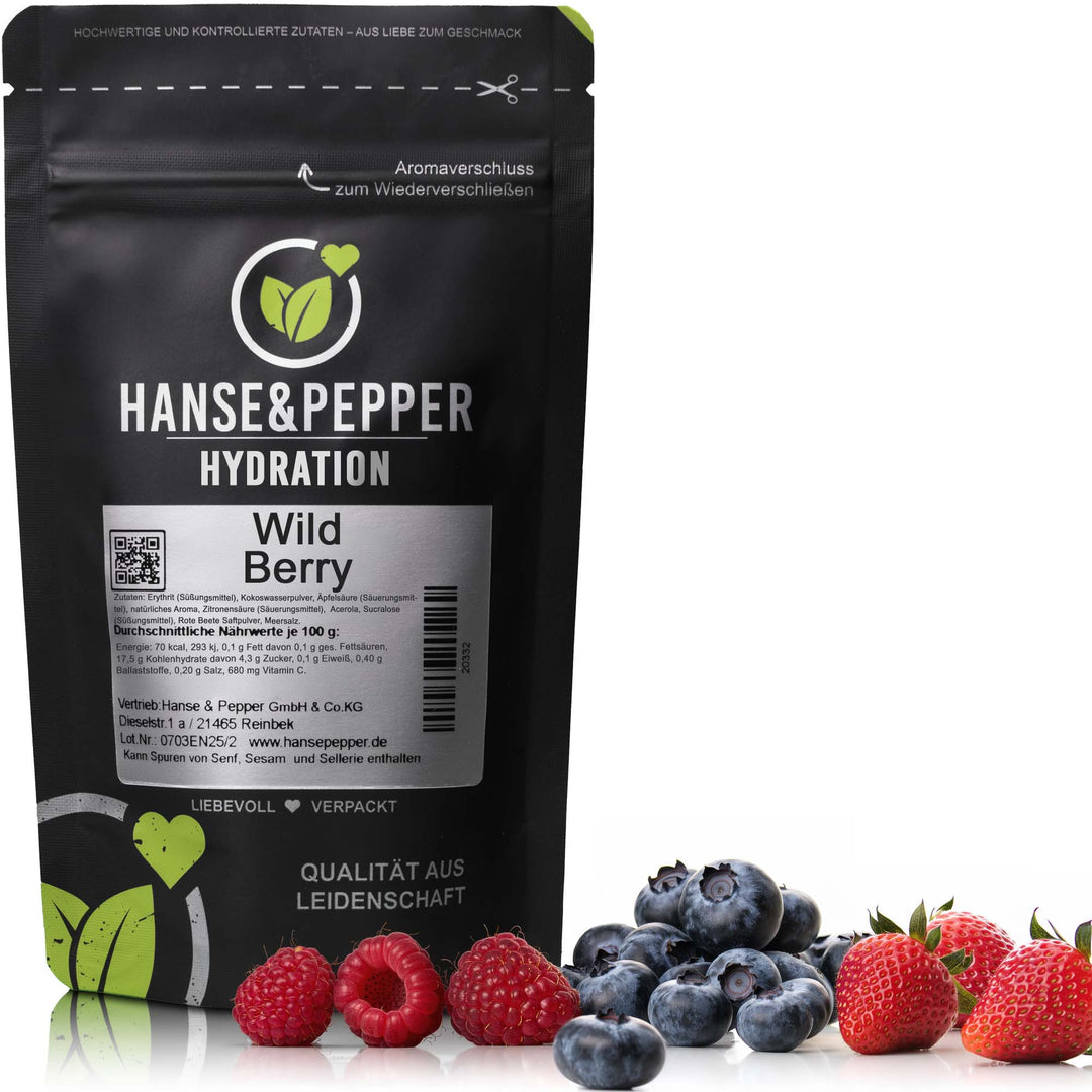 Hydration Drink Wild Berry - kalorienarme Trinkpulvermischung