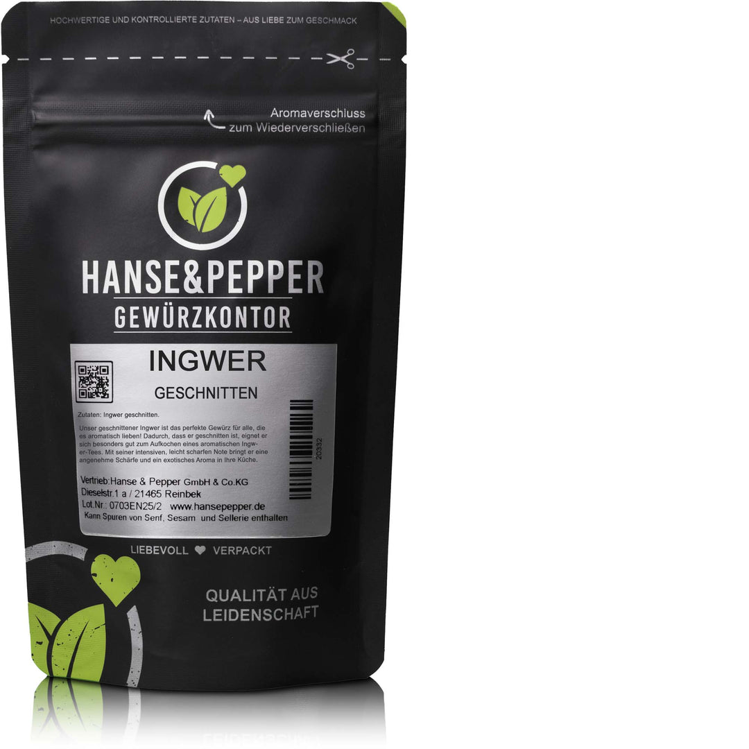 Produkttüte mit Ingwer Gewürz