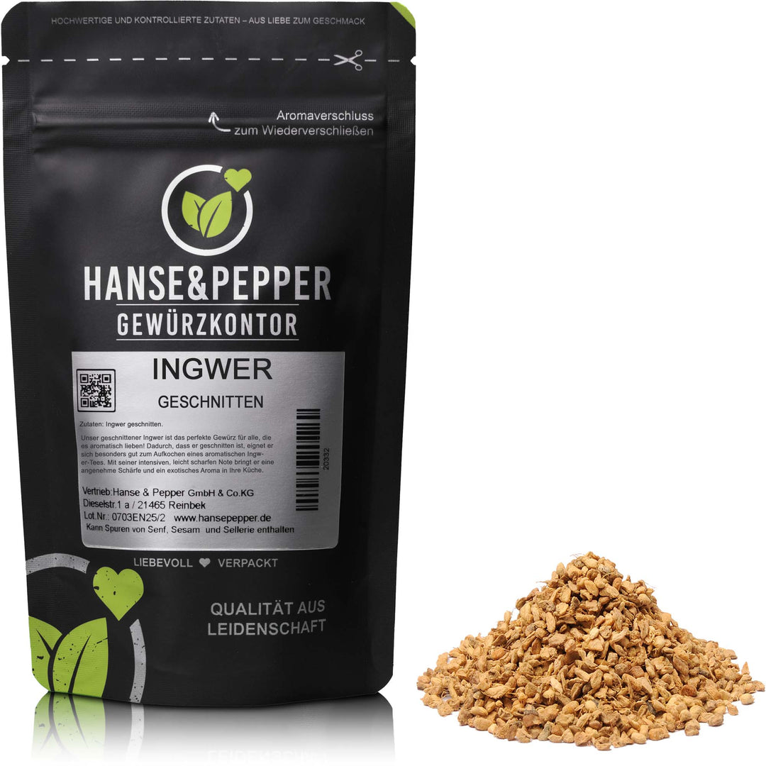 Produkttüte mit Ingwer Gewürz