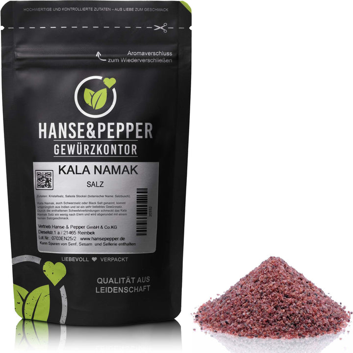 Produkttüte mit Kala Namak Salz