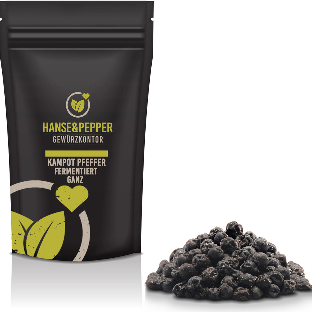 Produkttüte mit fermentiertem Kampot-Pfeffer