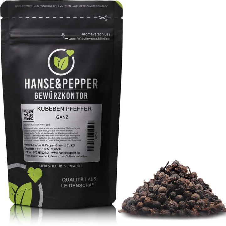 Produkttüte mit ganzem Kubeben-Pfeffer