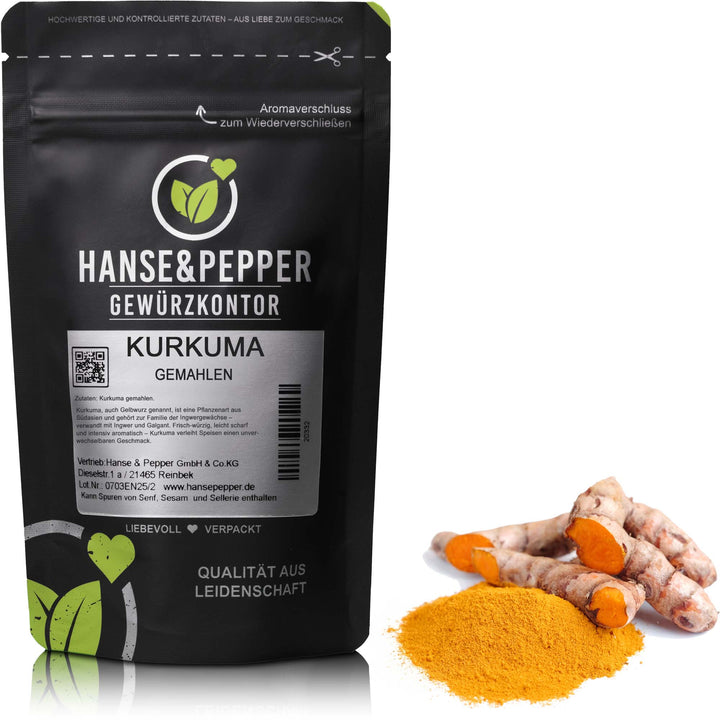 Produkttüte mit Kurkuma Gewürz gemahlen