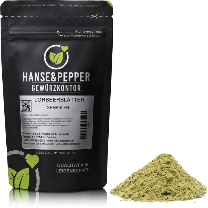 Lorbeerblätter gemahlen