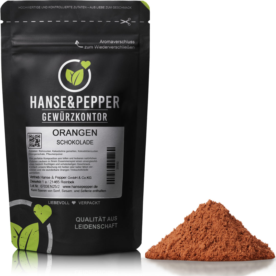 Produkttüte mit Orangen Schokolade