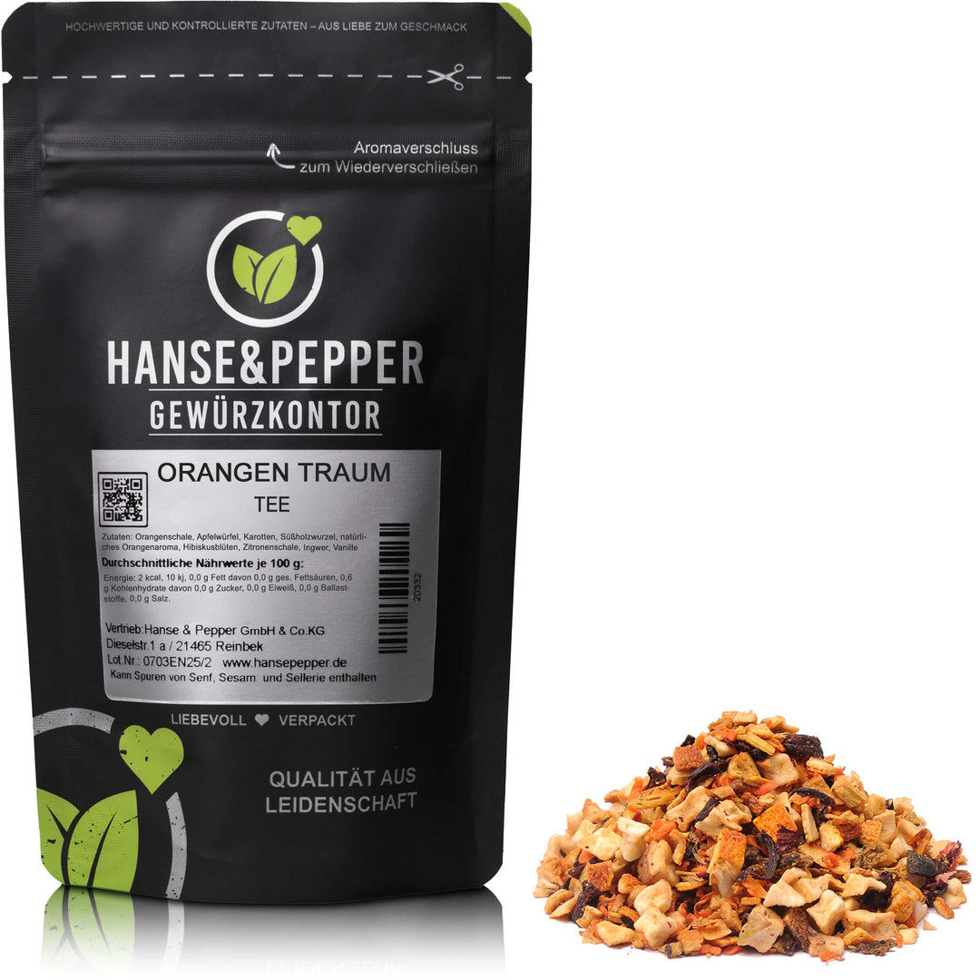 Produkttüte mit Orangen Traum Tee
