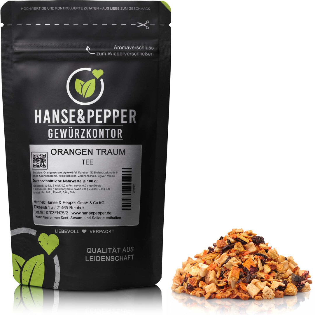 Produkttüte mit Orangen Traum Tee