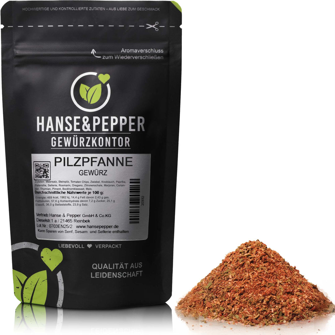 Produkttüte mit Pilzpfanne Gewürz