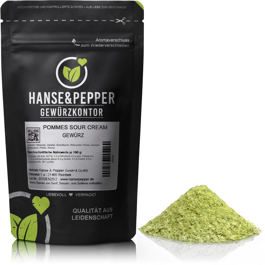 Produkttüte mit Pommes Sour Cream Gewürz