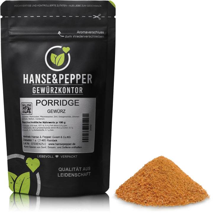 Produkttüte mit Porridge Gewürz