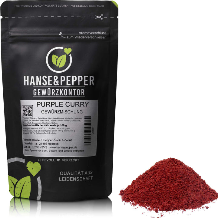 Produkttüte mit Purple Curry Gewürz