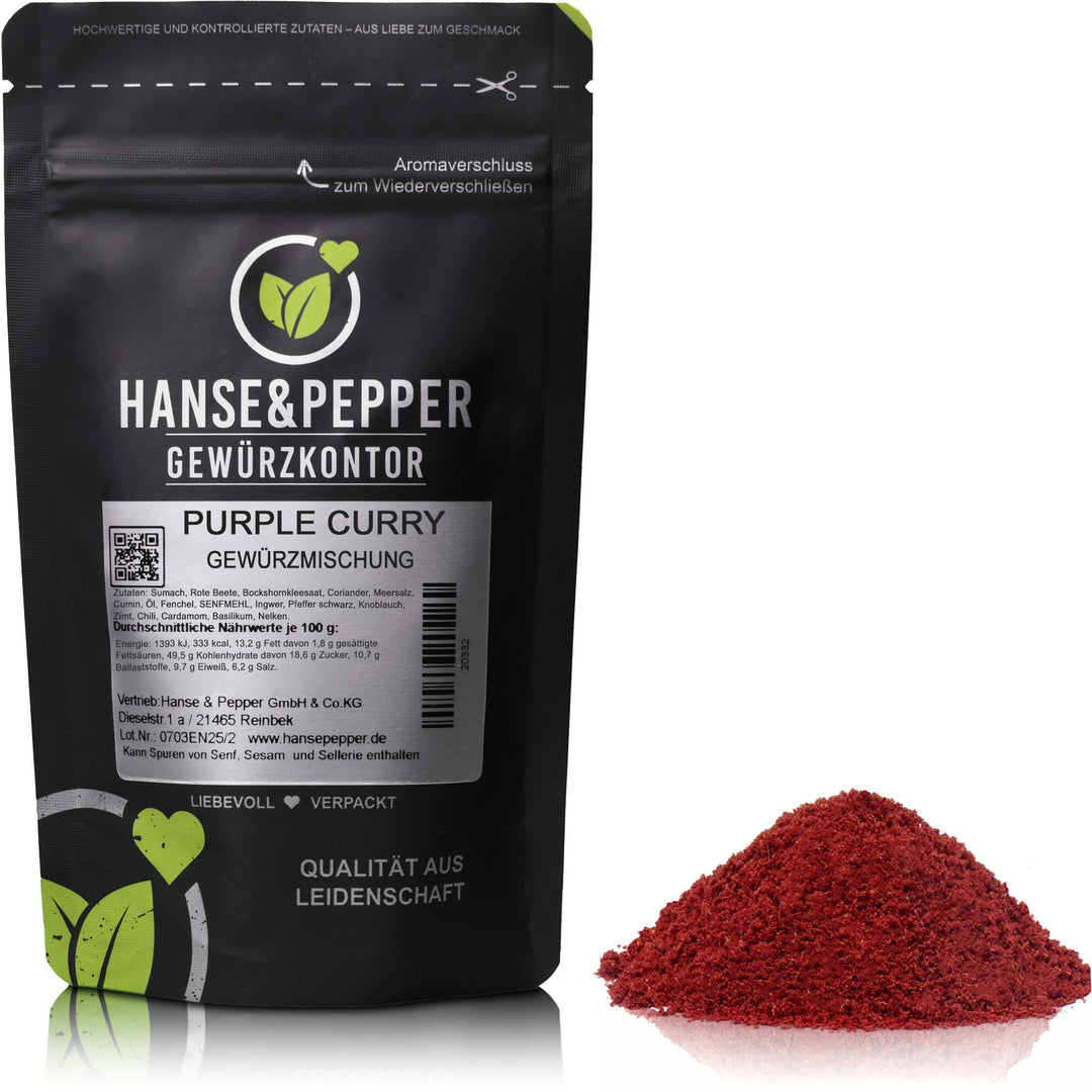 Produkttüte mit Purple Curry Gewürz