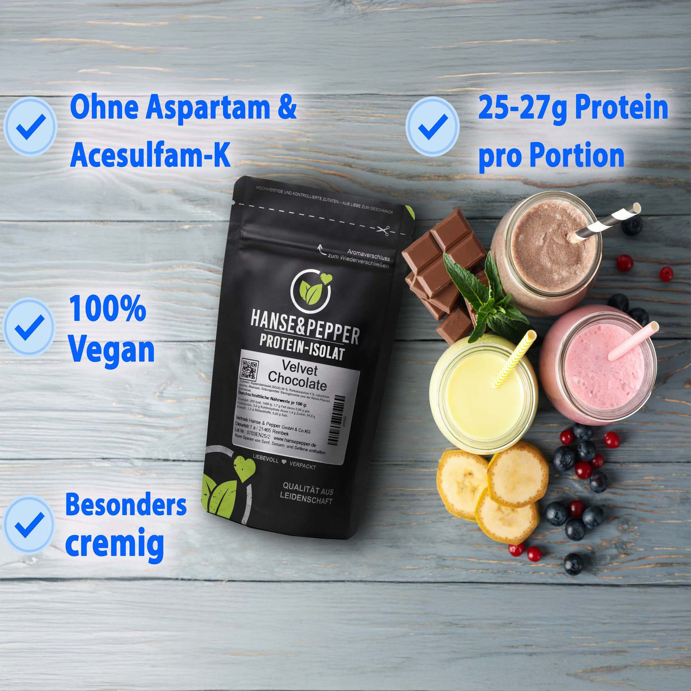 Veganes Proteinpulver aus Sojaprotein-Isolat - Hoher Proteingehalt