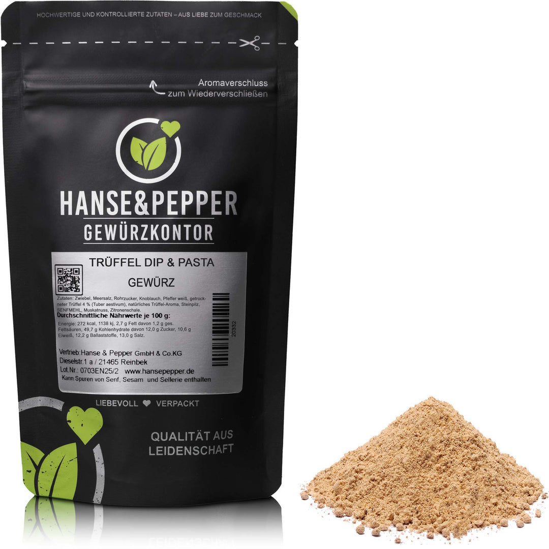 Produkttüte mit Trüffel Dip Pasta Gewürz