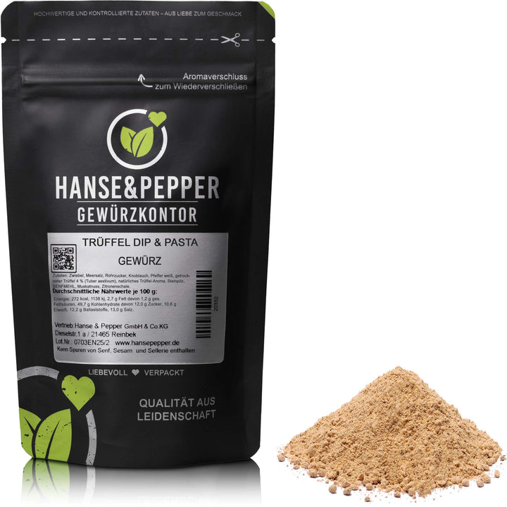 Produkttüte mit Trüffel Dip Pasta Gewürz