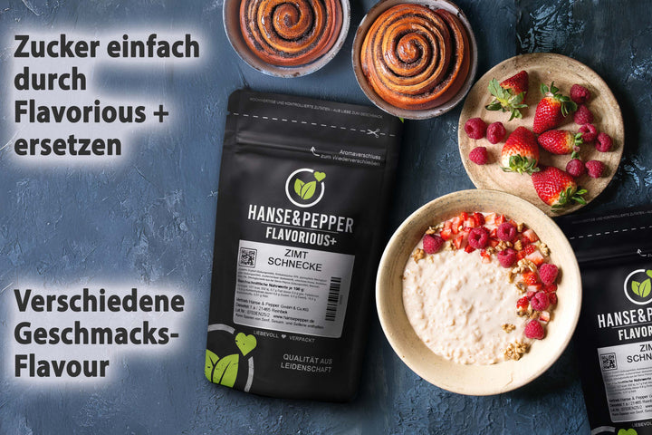 Flavorious+ Geschmackspulver - natürlich gesüßt mit Erythrit & Stevia