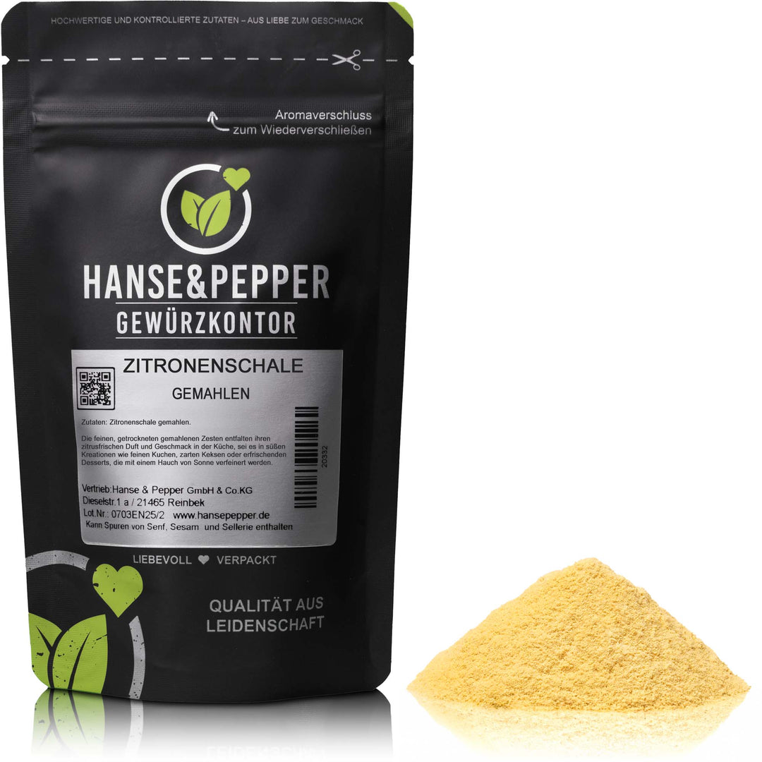 Produkttüte mit Zitronenschale Gewürz
